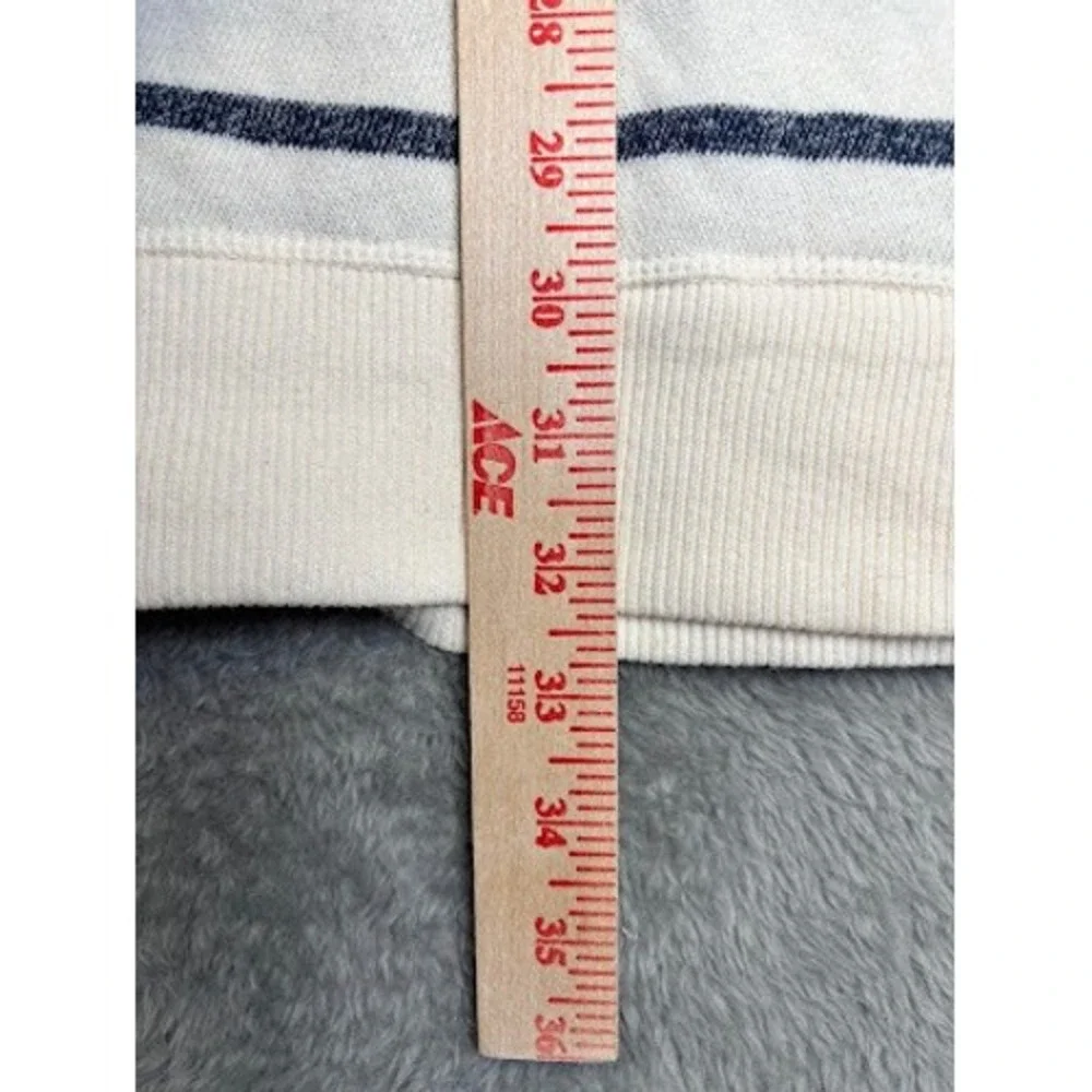 GAP Striped Crewneck Sweatshirt Long Sleeve Cream Navy Blue Size XXL 100% Cotton